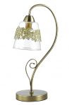 Настольная лампа COLOMBINA бронзовый/стекло/метал.декор E14 1*40W 220V 3051/1T